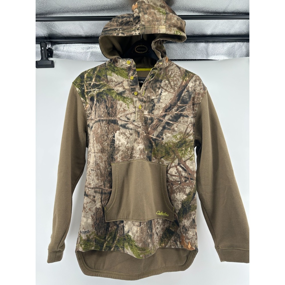 Cabelas Camouflage Pullover Hoodie‎ Kangaroo Front Pocket YOUTH 2XL Heavyweight